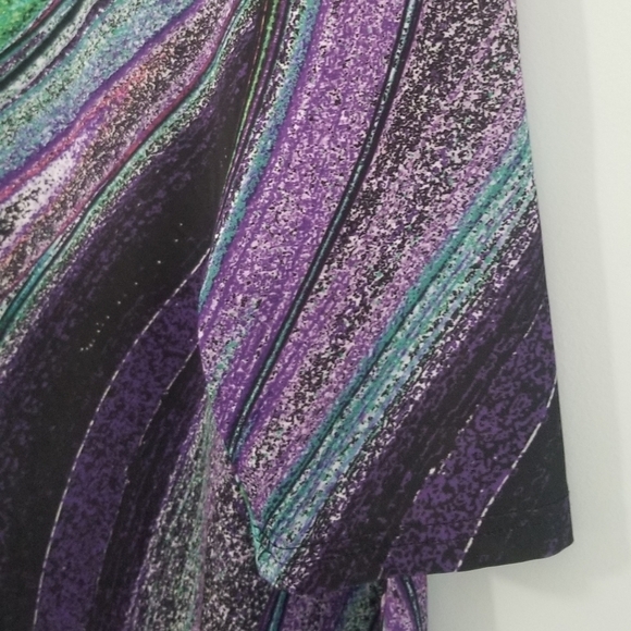 Lily by Firmiana Plus Size Tunic Dress. V-Neck. Galaxy Color Wave. Size 1X. - Picture 3 of 7